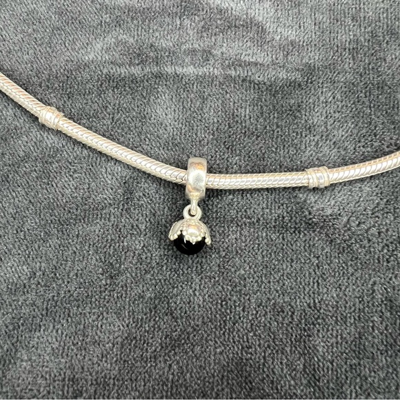 RETIRED Pandora Black Onyx Dangle Charm - Picture 2 of 3